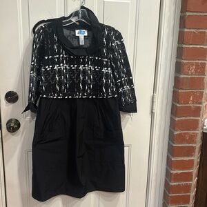 Joseph Ribkoff Blackett tweed top dress with solid black bottom